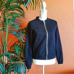 Karl Marc John Bilitis Vintage Black Jacket Gold Zipper Medium
